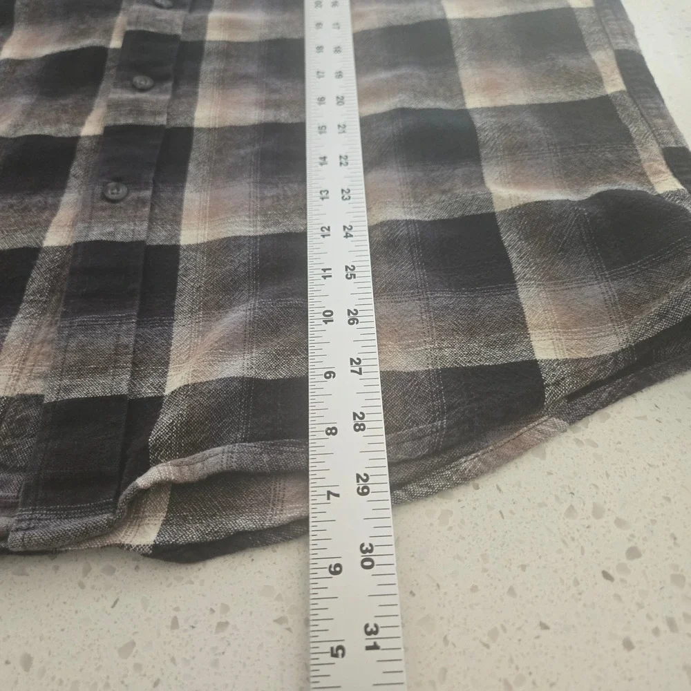 Pendleton Shirt Mason Mens Large Flannel Cotton Black Tan Plaid Long Sleeve